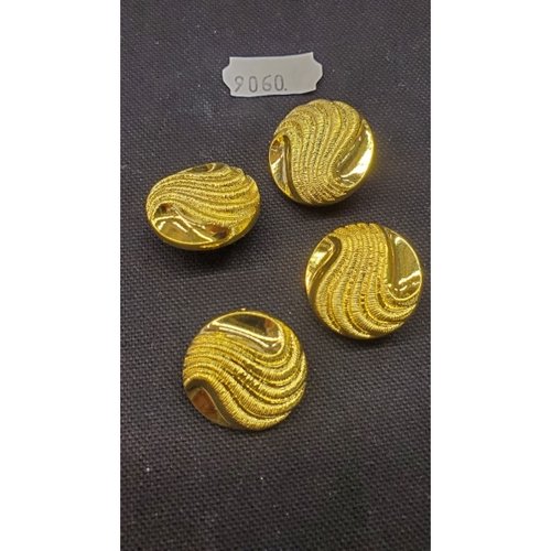Bouton acrylique de belle qualité vintage doré,25 mm,vendu par 6 / 0.83€ l'unité
