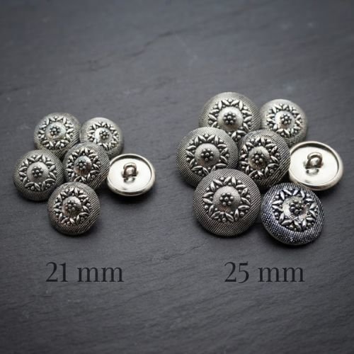 Bouton acrylique vintage argent marbré – 21 ou 30 mm – vendu à l'unité ou par lot