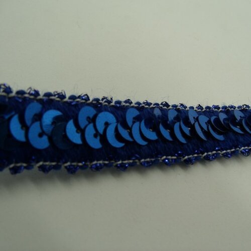Galon paillette élastique avec sequin bleu 1.7 cm,idéal pour accessoires mode- vêtements de danse, robes de soirées...
