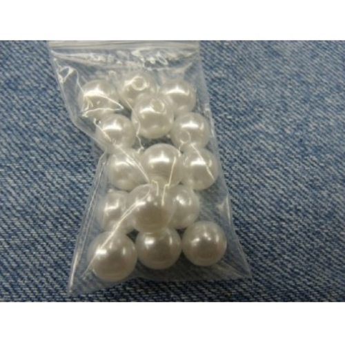 Perles acrylique blanc nacré - 0,9 cm pour bijoux ou customisation
