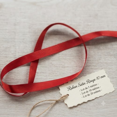 Déstockage ruban satin rouge – 10 mm – éclat passionné