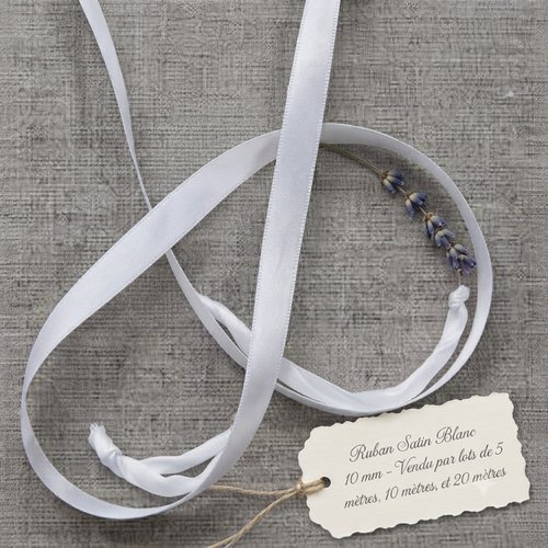Ruban satin blanc – 10 mm – finition lumineuse et pure