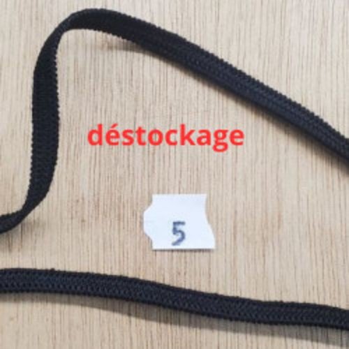 Déstockage élastique noir 5 mm – souple et extensible – vente en gros