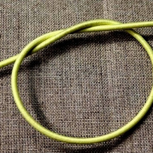 Elastique rond elasthanne jaune ,3 mm