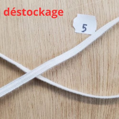Déstockage élastique blanc 5 mm – lot de 5 m ou 20 m – souple et extensible