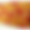 Dentelle de calais leavers rouge surbrodée lurex or 17 cm
