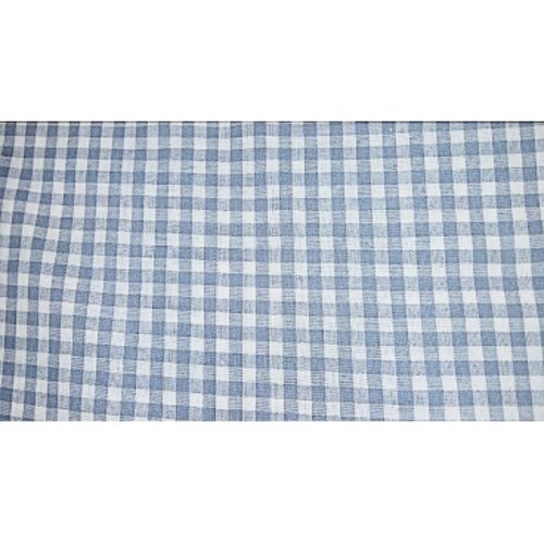 Tissu coton vichy carreau bleu et blanc,150 cm