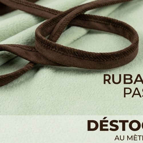 Déstockage-passepoil satin polyester marron 10 mm
