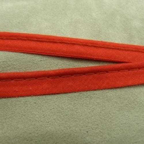 Ruban / biais passepoil coton rouge ,1 cm
