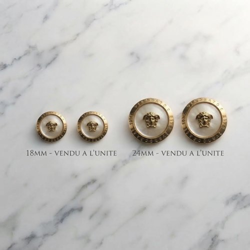 Bouton bijou personnalisable transparent et or – 18 ou 24 mm –