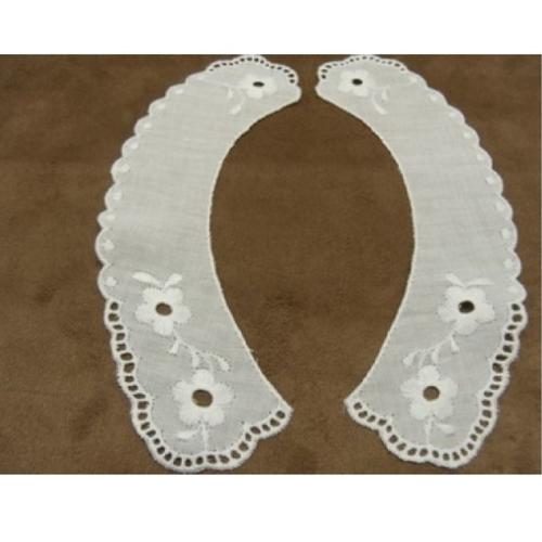 Col claudine blanc à coudre.16 cm fine broderie anglaise 100% coton, vendu par paire