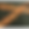 Ruban avec sequin centrale orange cuivré, 30 mm