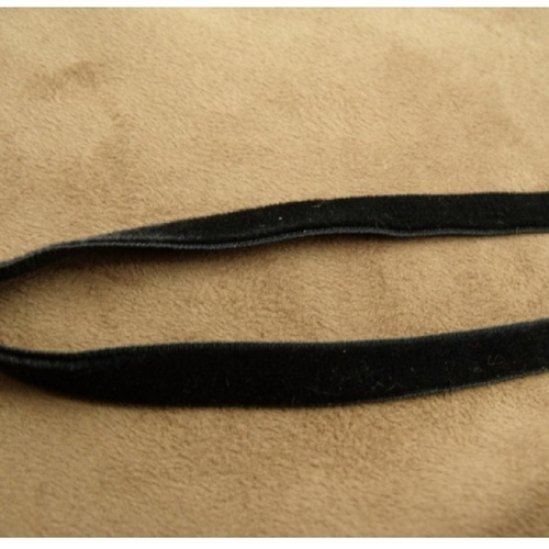 Ruban velours elastique noir,10 mm