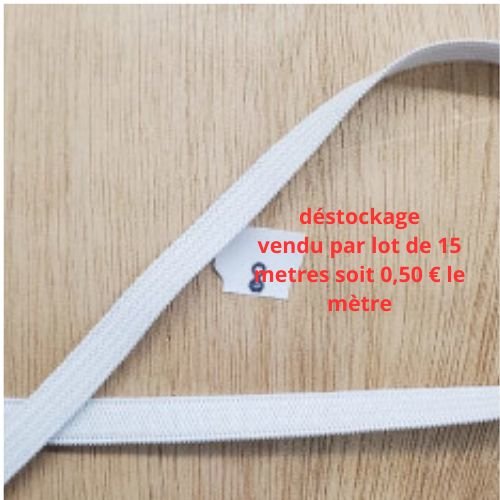 Déstockage élastique blanc 8 mm – lot de 15 m – souple et extensible