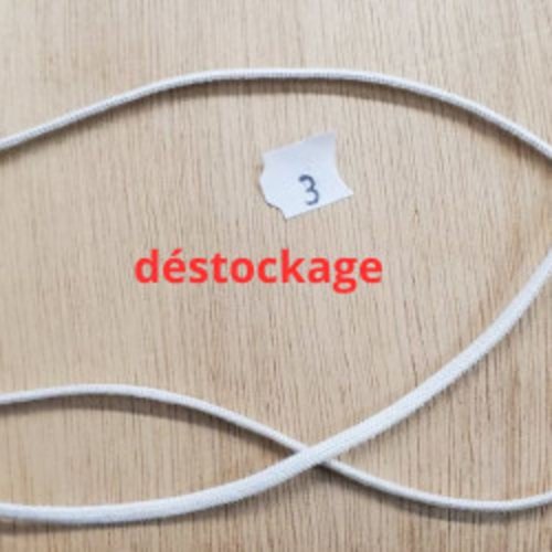 Déstockage élastique blanc 3 mm – lots de 5 m, 30 m, 50 m ou 100 m