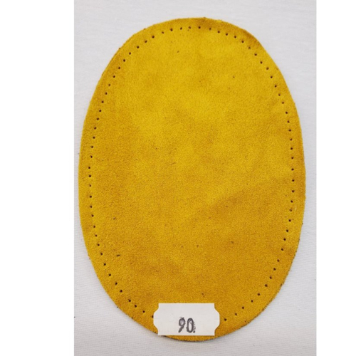 Nouvelle coudiere jaune façon daim en polyester taille:moyenne  hauteur 13,5cm / largeur 9,5cm