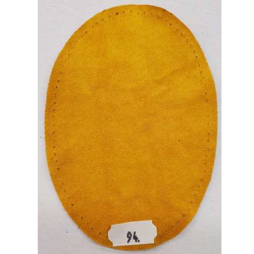 Nouvelle coudiere jaune moutarde façon daim en polyester taille: moyenne hauteur 13,5cm / largeur 9,5cm