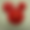 Bouton acrylique composé sur fond rouge,28 mm,de belle qualité