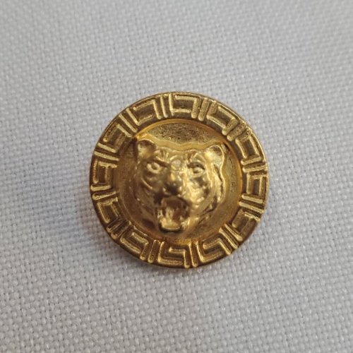Bouton / bijou métal doré tête de tigre – 18 mm / 23 mm