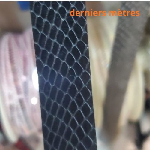 Ruban simili cuir noir 25 mm