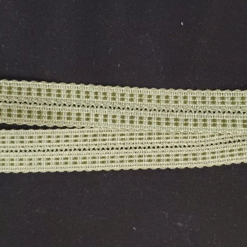 Ruban fantaisie tressé vert irisé 15 mm