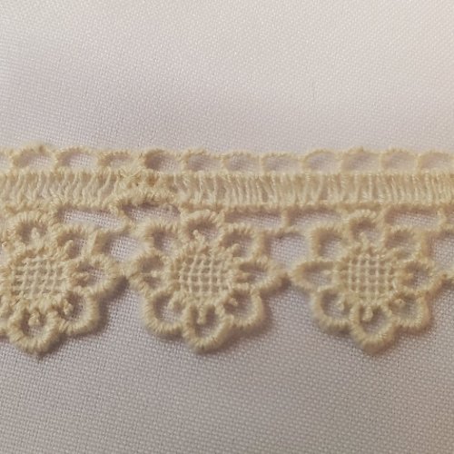 Lot 4,80 m - dentelle guipure écru - motif fleurs - 30 mm