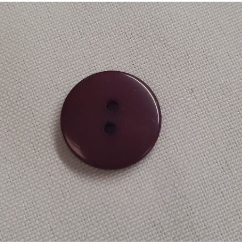 Lot de 6 boutons acrylique – teinte aubergine – 2 trous – finition satinée