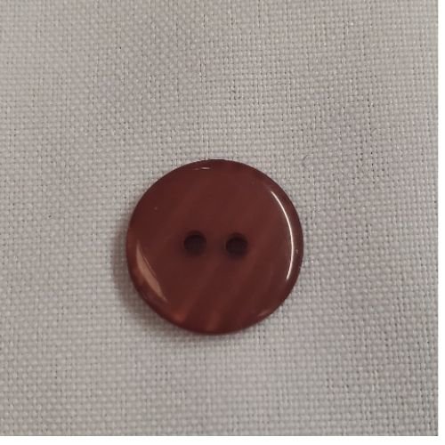 Lot de 6 boutons acrylique – nuance brique – 17,5 mm – 2 trous