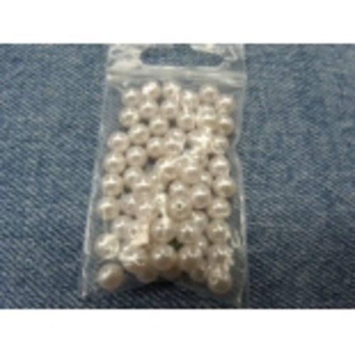 Perles acrylique blanche légèrement rose -0,6 cm pour bijoux