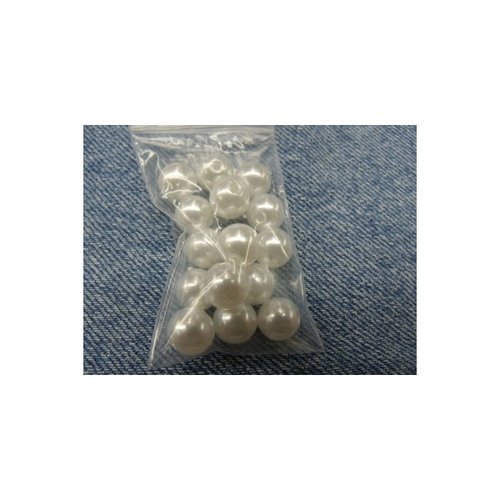 Perles acrylique blanc nacré - 0,9 cm pour bijoux ou customisation