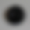 Bouton à queue noir acrylique 2 strass à coudre,23 mm
