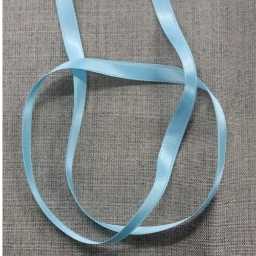 Promotion ruban satin 2 faces bleu ciel, 8 mm,, vendu par 20 mètres /soit 0,60 euros le metre
