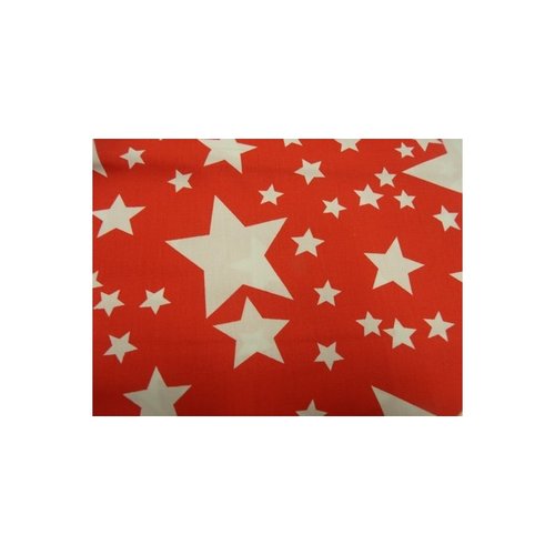 Tissu coton imprimé rouge étoile blanc,145 cm, parfait pour toutes vos réalisations et créations