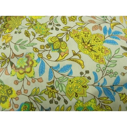 Tissu coton imprimé fleur multicolore,150 cm, idéal pour toutes vos réalisations et créations