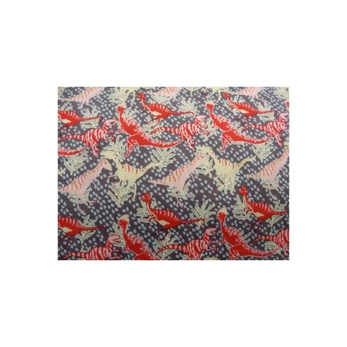 Tissu coton imprimé dinosaure rose et rouge,150 cm,idéal pour toutes vos réalisations et créations