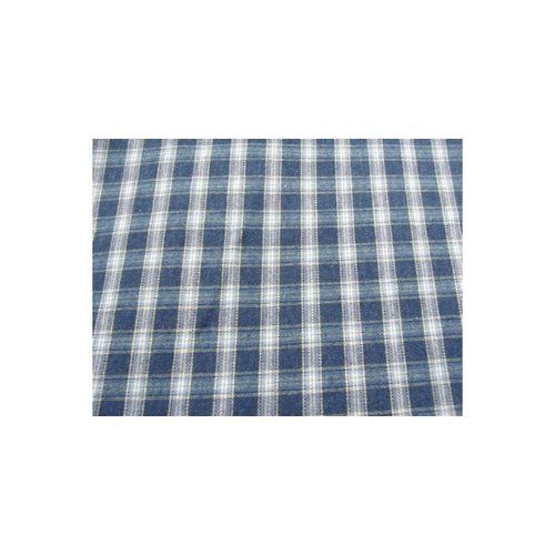 Tissus coton imprimé- 160 cm- motif carreau bleu et blanc