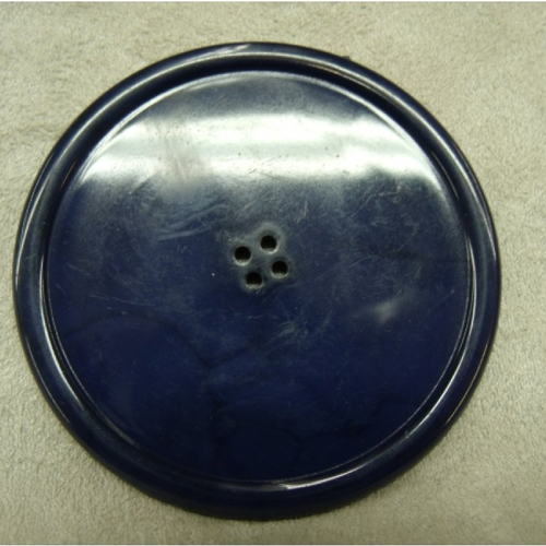 Bouton geant acrylique a 4 trous marine,6.5 cm, de belle qualité