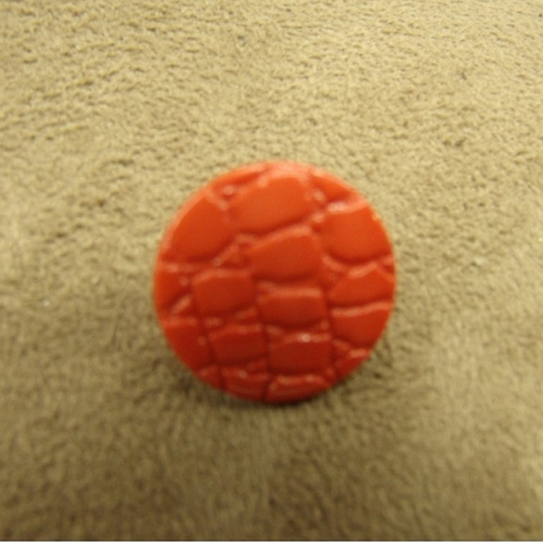 Bouton acrylique, à queue ,motif croco orange,17 mm , de belle qualité
