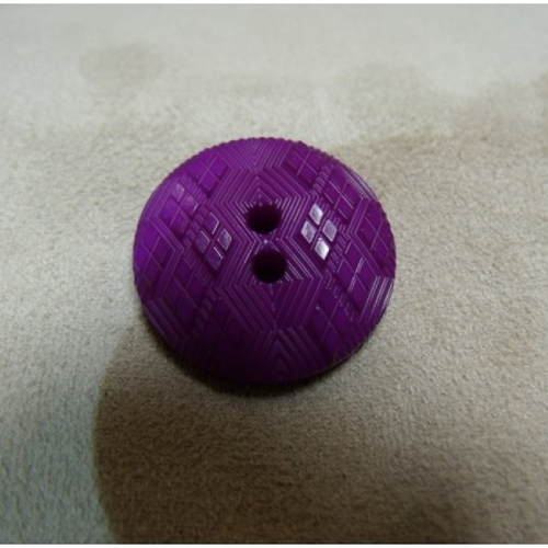 Bouton acrylique losange en relief violet, 23 mm