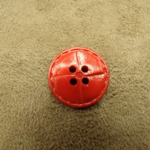 Bouton acrylique à 4 trous rouge,18 mm