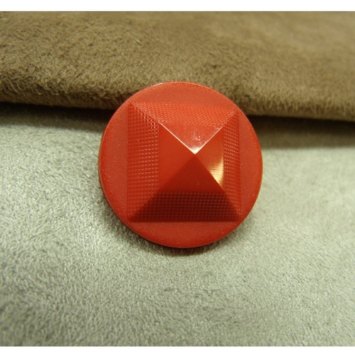 Bouton acrylique à queue motif polyamide rouge,22 mm, de belle qualité