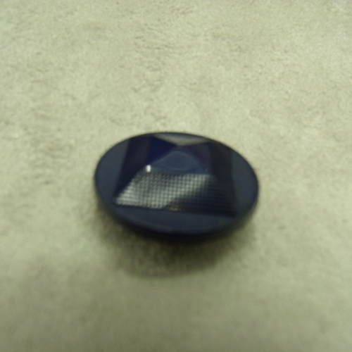 Bouton acrylique à queue motif pyramide  marine,22 mm, de belle qualité
