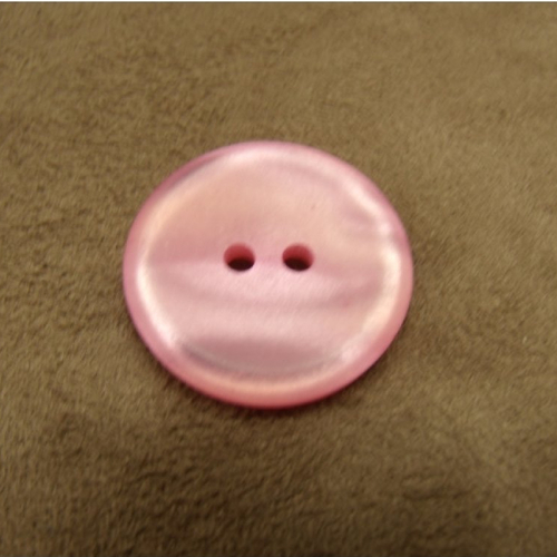 Bouton acrylique rond à 2 trous rose fuschia,28 mm