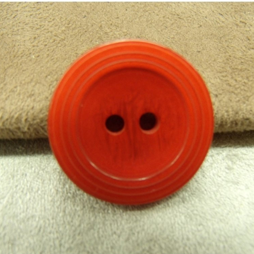 Bouton acrylique à 2 trous rouge,26 mm