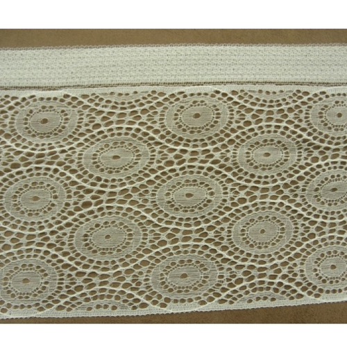 Dentelle de calais stretch motif géométrique ivoire 17 cm