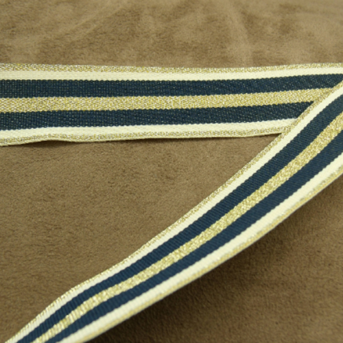 Ruban militaire bleu et or ,2.5 cm,ces galons inspirés des tenues militaires sont très actuels