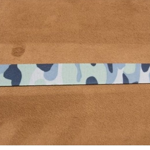 Ruban militaire polyester camouflage bleu, 1.5 cm