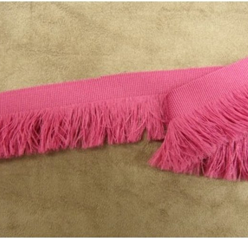 Promotion ruban frange polyester rose 3.5 cm, vendu par 3 mètres/ soit 1.50€ le mètre