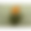 Ecusson thermocollant- motif : fleur orange avec tige verte, largeur 4cm sur hauteur 7cm