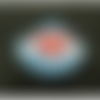 Ecusson thermocollant motif: rallye- rouge bleu et blanc ,largeur 6cm sur hauteur 4,5cm